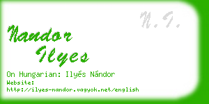 nandor ilyes business card