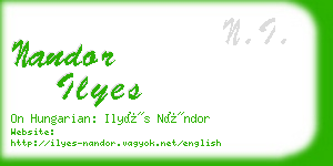 nandor ilyes business card